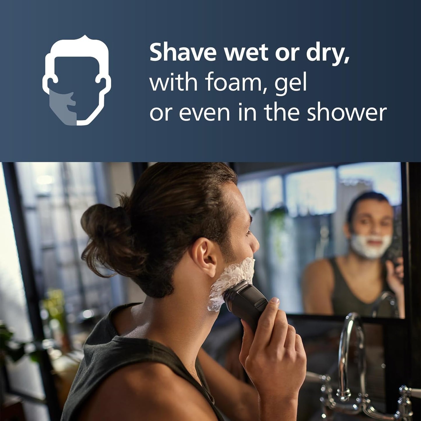 Philips Norelco Shaver 2400 Series (X3001/90) | Afeitado Húmedo/Seco, 27 Cuchillas ComfortCut, 4D Flex, Recortadora Pop-Up, Tapa Protectora, Deep Black