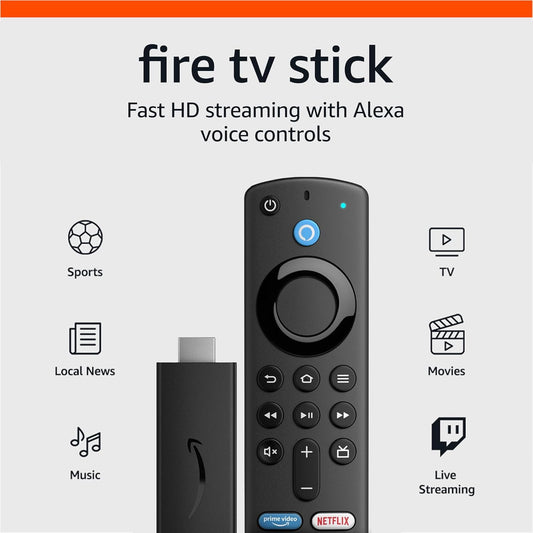 Amazon Fire TV Stick | Full HD Streaming, Alexa Voice Remote con Control de TV, Dolby Atmos, Free & Live TV