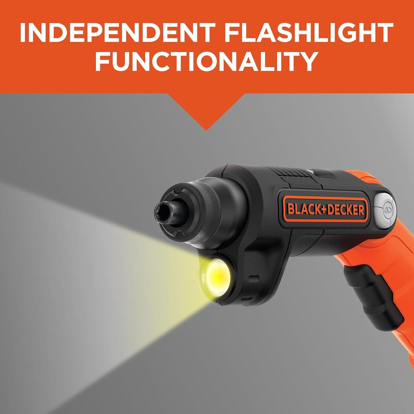 BLACK+DECKER Destornillador Inalámbrico 4V MAX con Linterna LED, Mango Pivotante y Batería Recargable (BDCSFL20C)