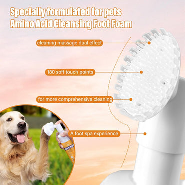 Limpiador de Patas para Perros y Gatos | Espuma Sin Enjuague con Cepillo de Silicona Integrado | 150 ml