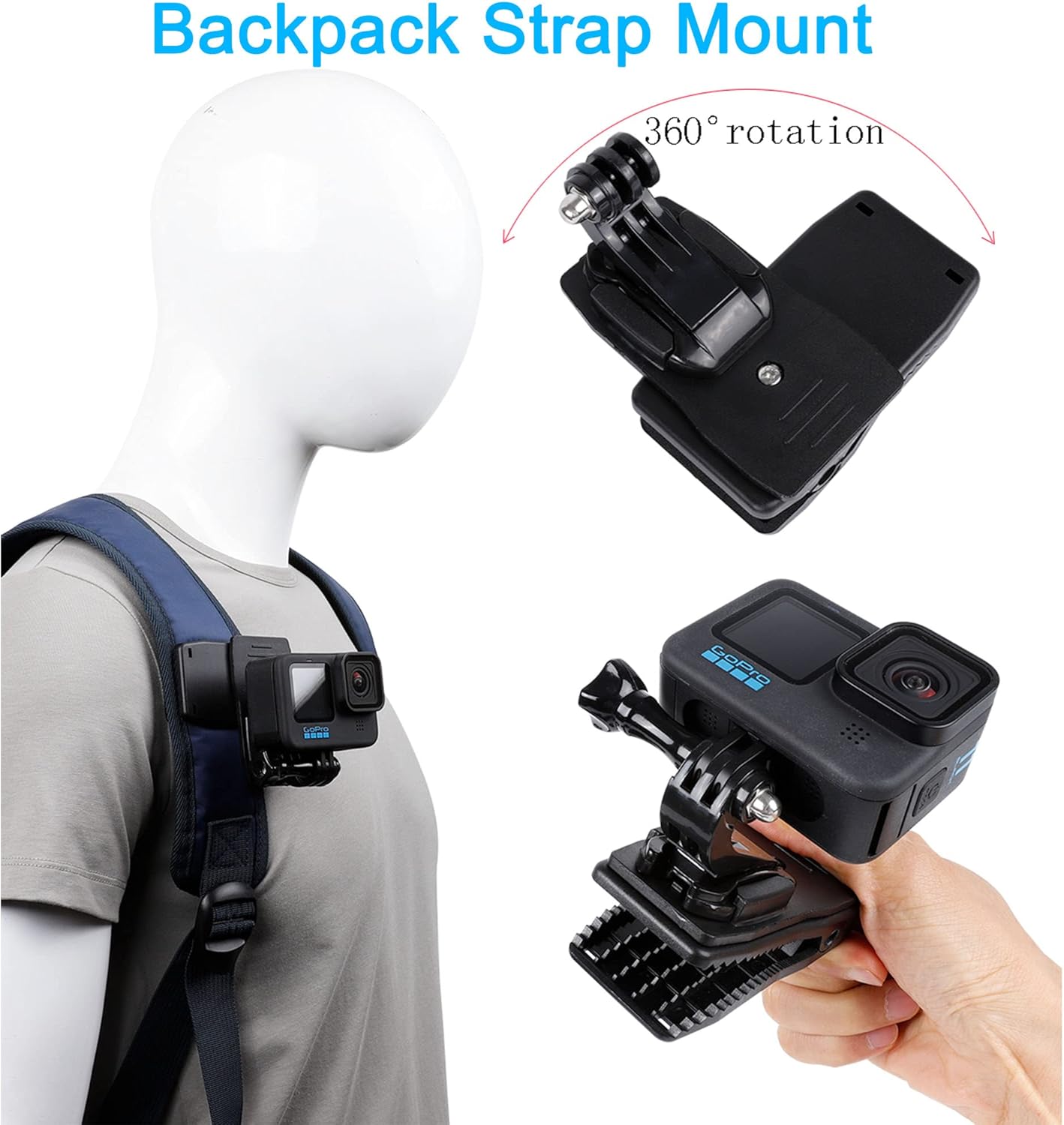 Kit de Accesorios con Quick Release para GoPro Hero 13/12/11/10/9/8/7/6/5/4 — Arnés de Pecho + Cinta de Cabeza + Clip de Mochila + Correa de Muñeca 360°