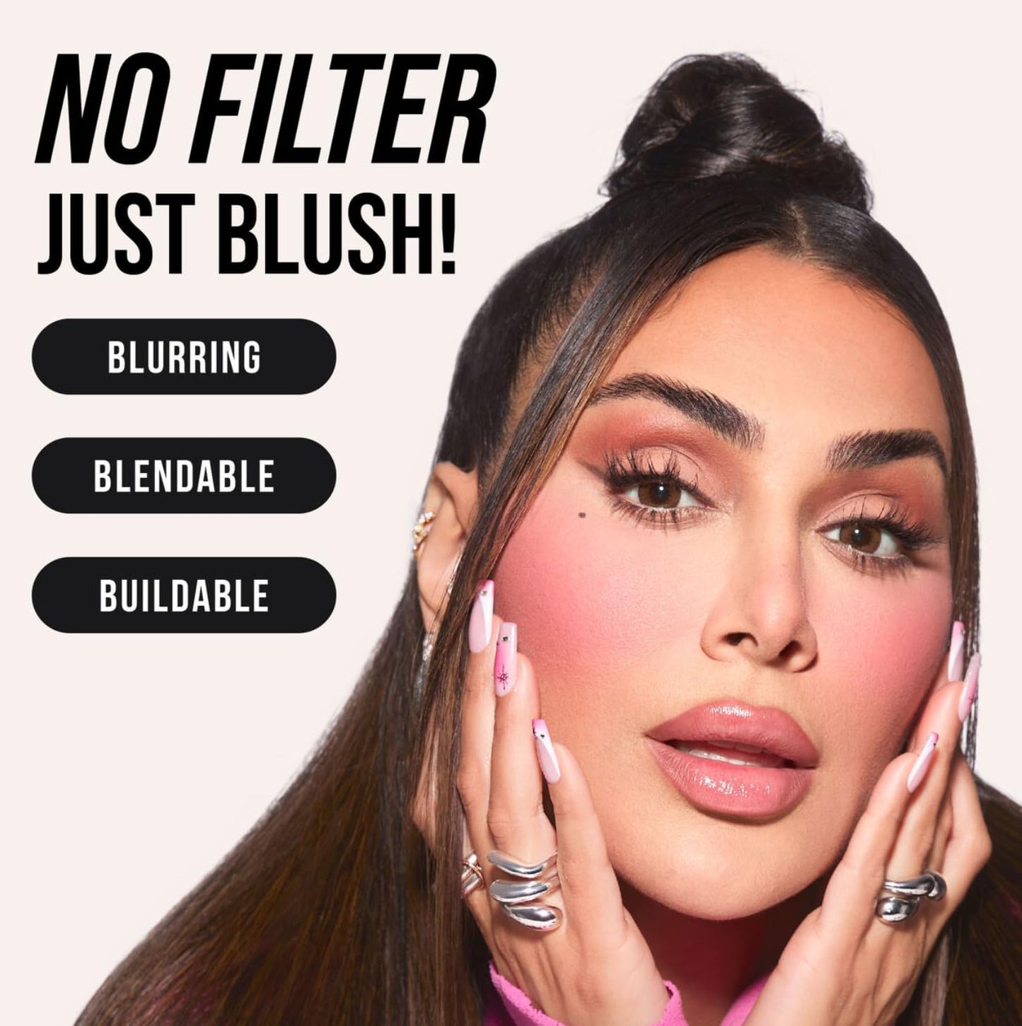 Huda Rubor líquido con filtro de rubor - Latte (claro a medio) - 0.15 fl oz / 4.5 mL