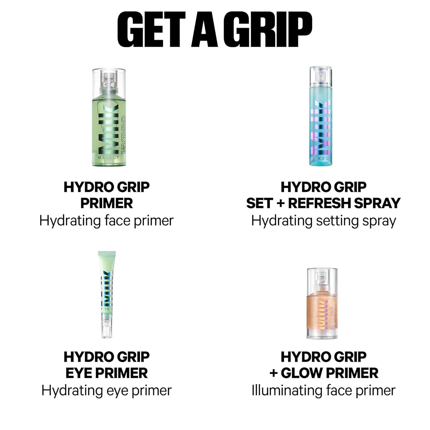 Milk Makeup Hydro Grip Eye Primer | Prebase Transparente para Sombras y Corrector | Con Ácido Hialurónico, Hidratante y de Larga Duración – 0.29 oz
