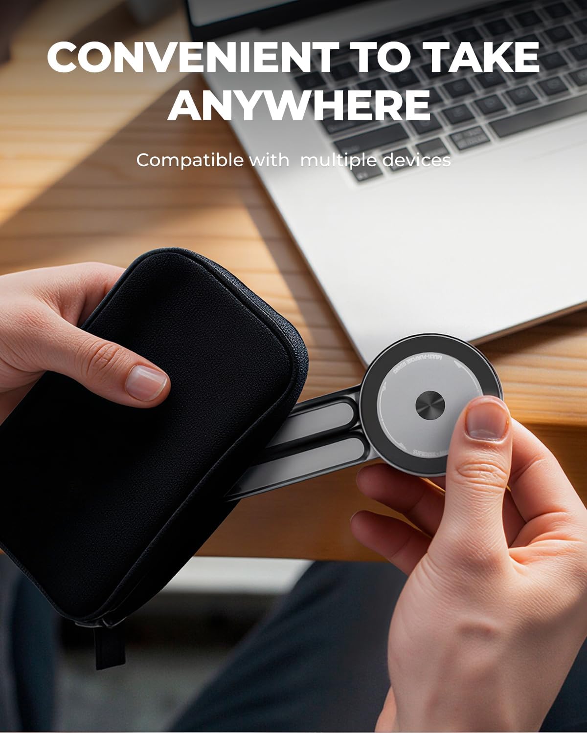 Trípode magnético para teléfono | Soporte multifuncional 3 en 1 para iPhone, iPad, laptop | Altura de 8 niveles y ángulo ajustable | Soporte portátil para laptop | Aleación de aluminio