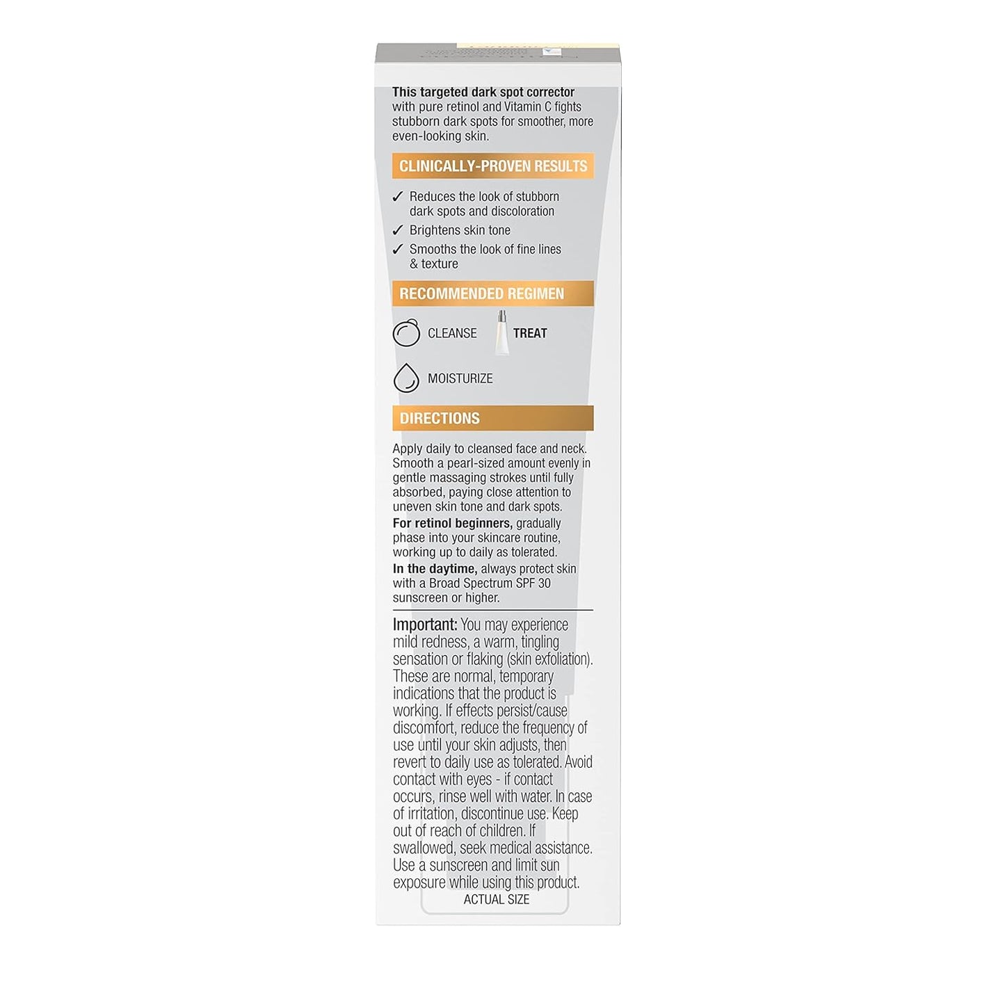 Neutrogena Reparador de Tono Retinol + Vitamina C - Corrector de manchas oscuras - Serum facial, corrector diario de manchas oscuras antiarrugas para iluminar y tonificar uniformemente, sin aceite mineral