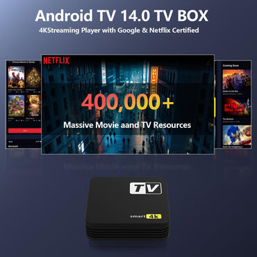 Android TV Box 4K+ | Dispositivo de Streaming HD/4K/HDR con Control Remoto, WiFi 6 Rápido, HDMI Premium y Fácil Configuración