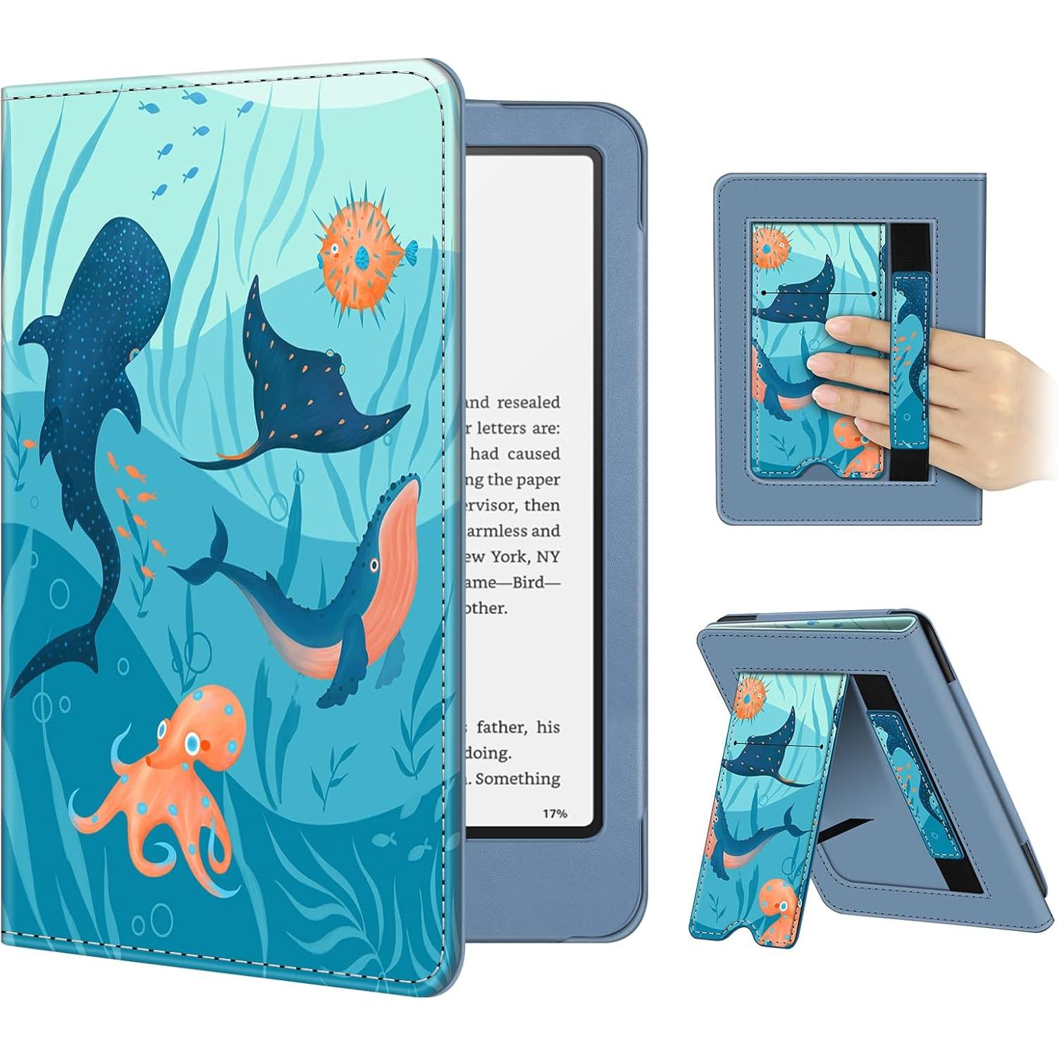 Fintie Case for 7"/6.8" Kindle Paperwhite(12Th/11Th Generation-2024/2021) and Kindle Colorsoft Signature Edition -Slim Foldable Stand Cover Auto Wake/Sleep for Paperwhite 2024, Spring Bloom