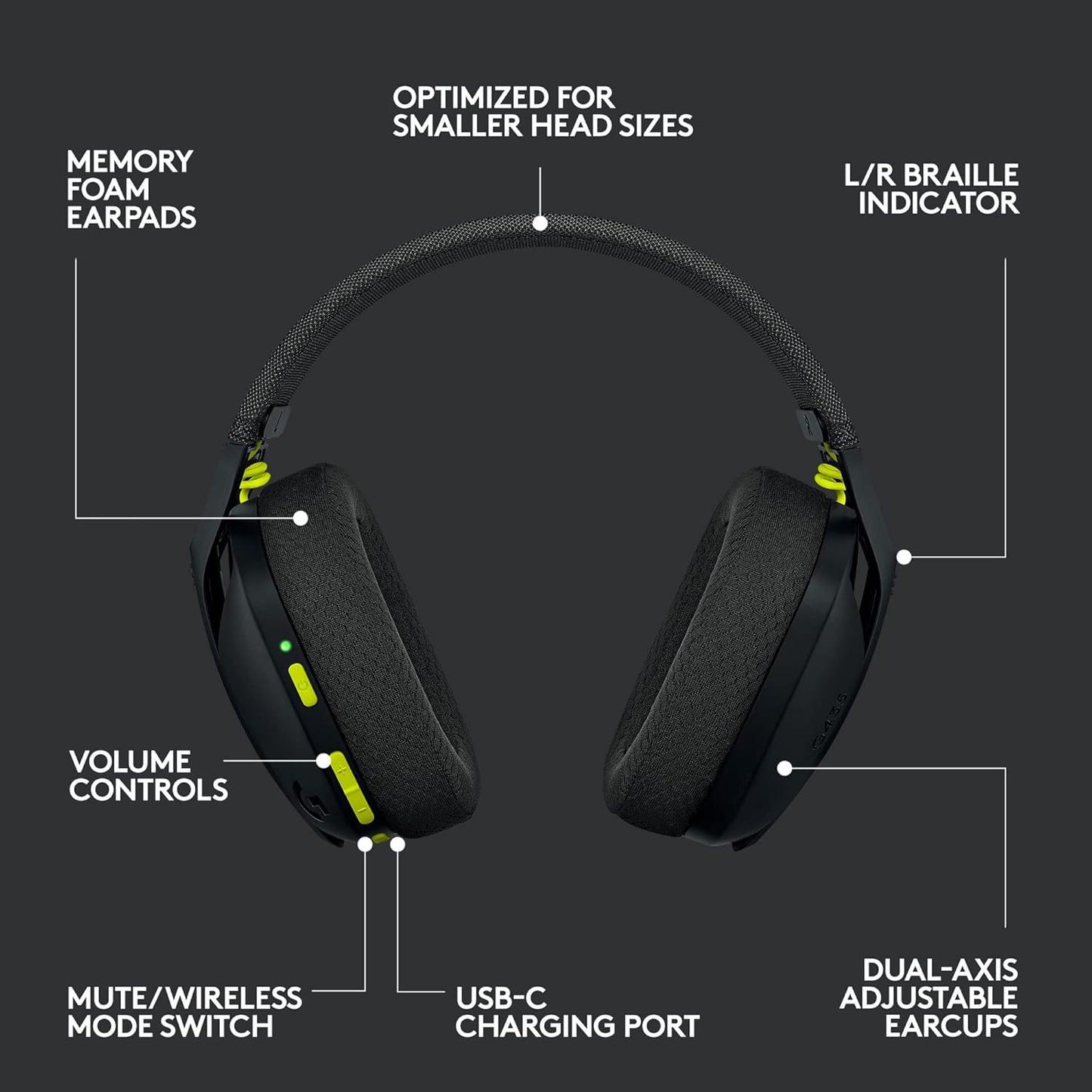 Logitech G435 LIGHTSPEED & Bluetooth – Audífonos gamer inalámbricos (Negro)