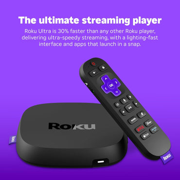 Roku Ultra – Reproductor de Streaming 4K HDR10+ con Dolby Vision & Atmos, Wi-Fi 6 y Bluetooth – Control Remoto Pro Recargable con Botones Retroiluminados – TV en Vivo y Contenido Gratis