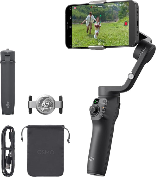 DJI Osmo Mobile 6 Estabilizador Gimbal para Smartphone – 3 Ejes, Seguimiento Inteligente, Palo Extensible Integrado, Control desde Smartwatch, Portátil y Plegable – Slate Gray