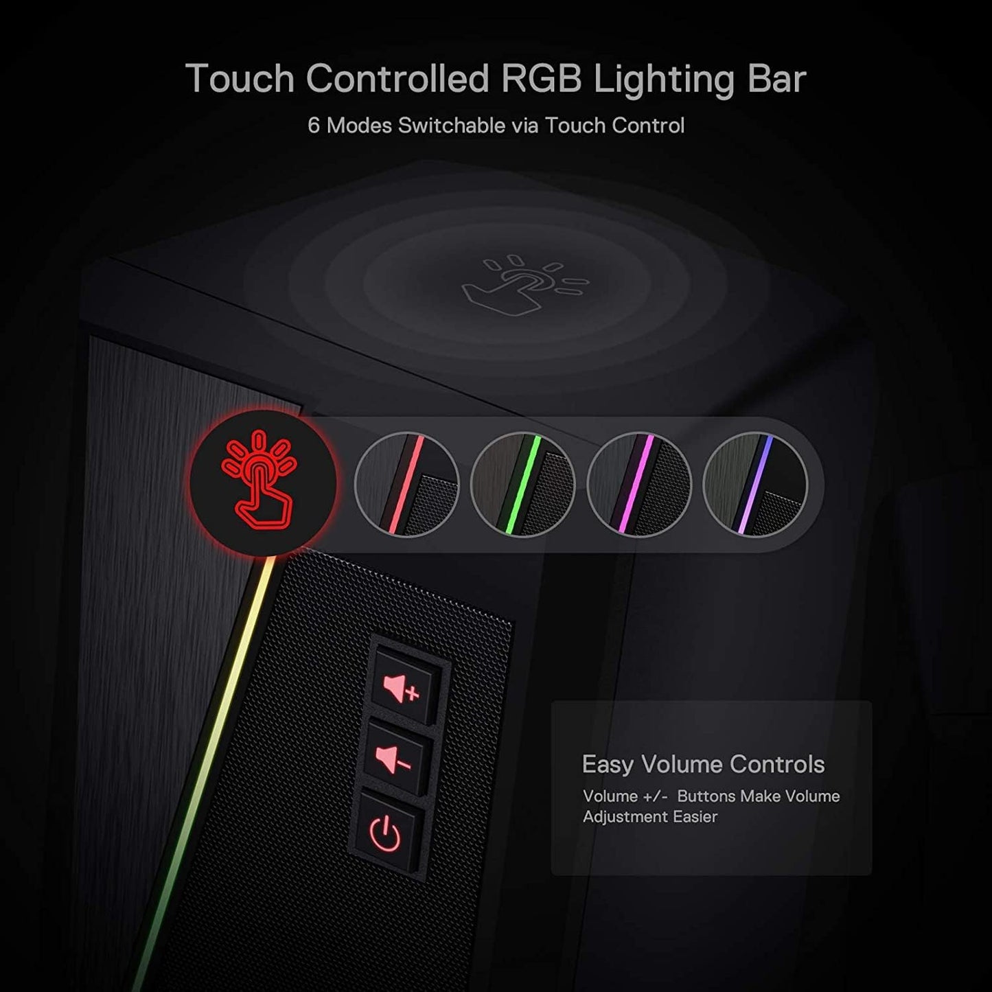 Redragon GS520 RGB Desktop Speakers, Altavoces Estéreo 2.0 para PC
