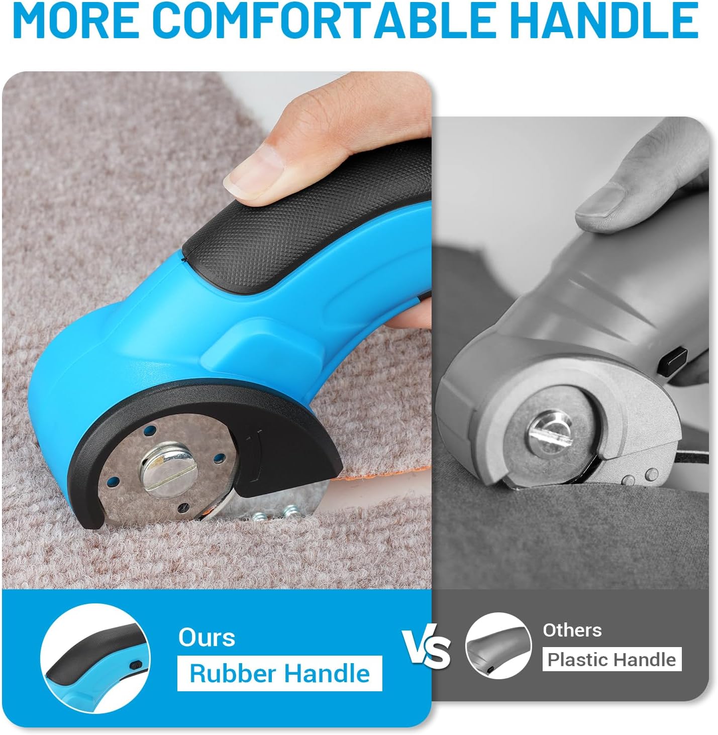 Cortador de Cartón Eléctrico PHIRAH 4V Inalámbrico | Tijera Eléctrica Recargable para Cartón, Alfombra, Cuero, Plástico y Papel | Batería 2000mAh y Bloqueo de Seguridad
