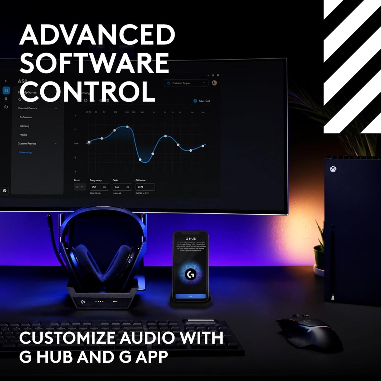 Astro A50 Omni-Platform Wireless Gaming Headset + Base Station for PS5, Xbox, PC: PLAYSYNC Audio Switcher, <16 Bit/48Khz (Console), <24 Bit/48 Khz (PC), 24Hr Battery, 2.4Ghz & BT - Black