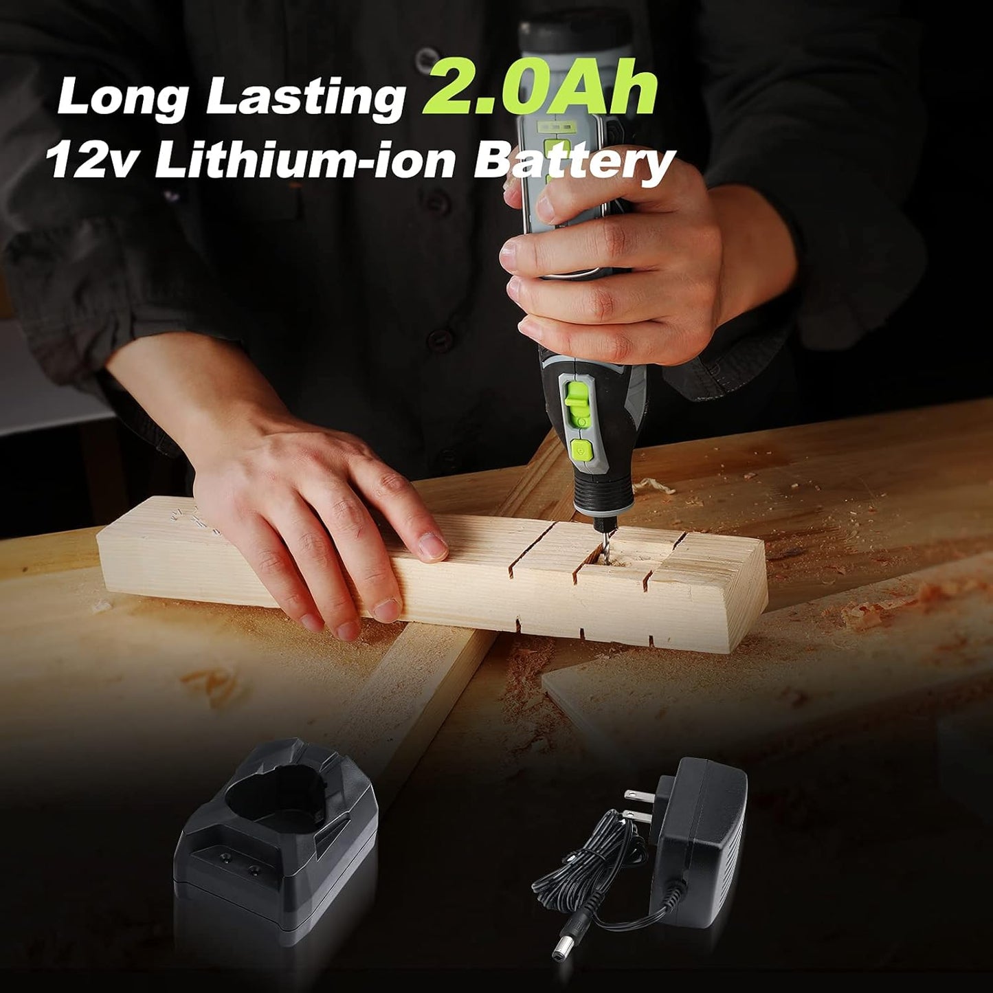 Herramienta Rotativa Inalámbrica 12V WORKPRO, 5 Velocidades Variables hasta 32.000 RPM, Kit con 114 Accesorios para Lijar, Grabar, Pulir y Cortar, Incluye Batería, Cargador y Bolsa