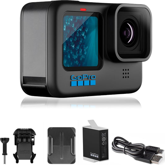 GoPro HERO11 Black – Cámara de acción 5.3K con sensor de 1/1.9", 27MP, HyperSmooth 5.0, transmisiones en vivo y resistencia al agua