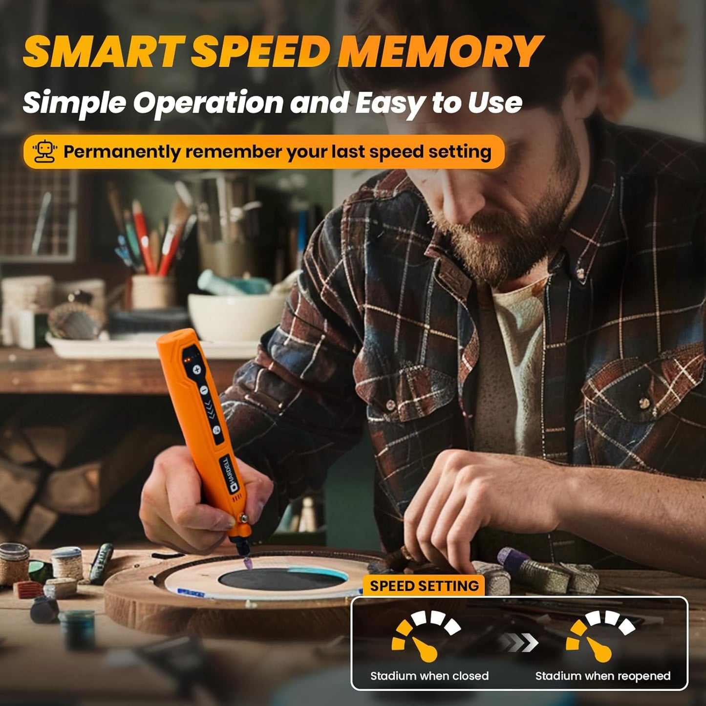 Mini Herramienta Rotativa Inalámbrica, 5 Velocidades (5,000–18,000 RPM) con 69 Accesorios, Recargable por USB 3.7V para Lijar, Pulir, Grabar, Perforar y Manualidades DIY