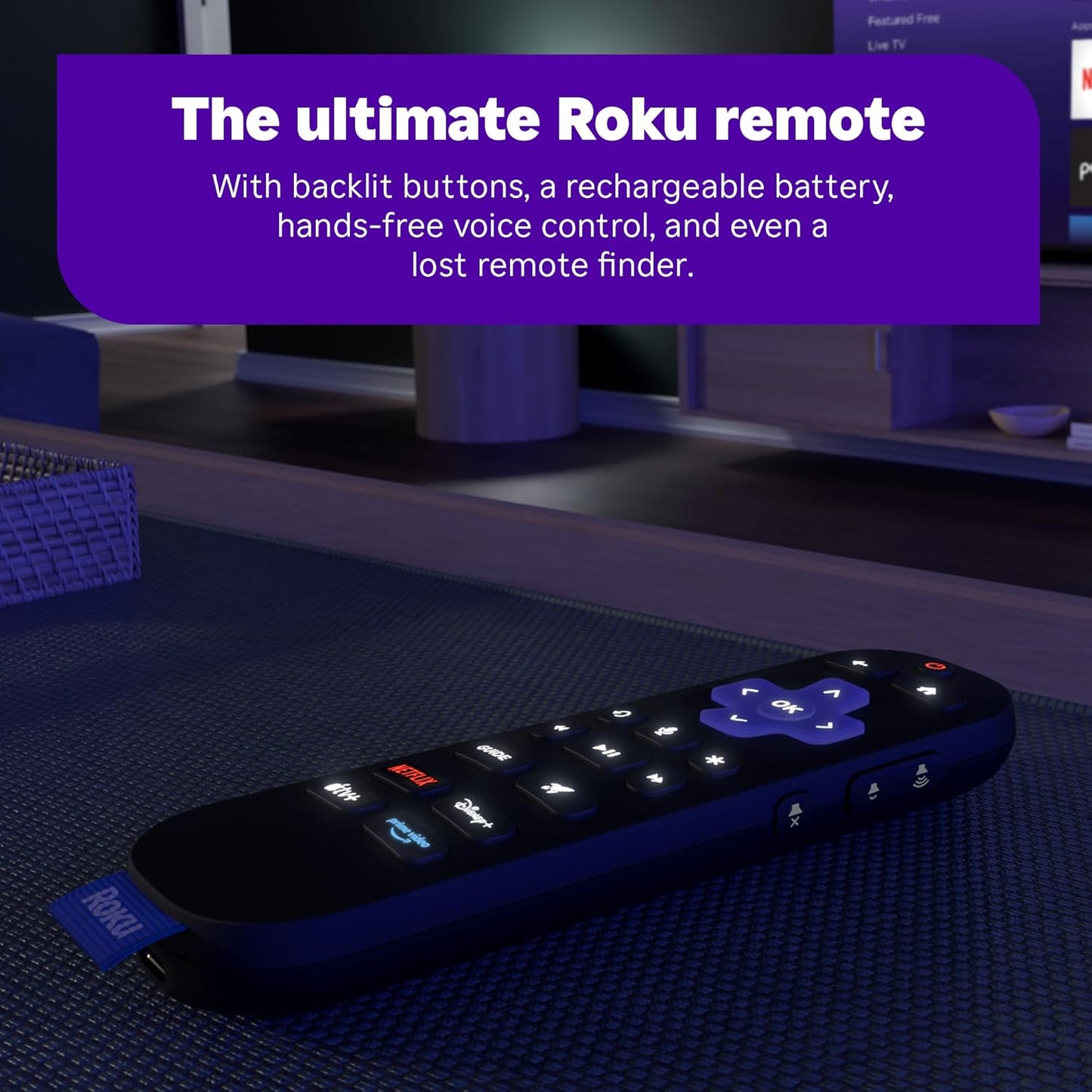 Roku Ultra – Reproductor de Streaming 4K HDR10+ con Dolby Vision & Atmos, Wi-Fi 6 y Bluetooth – Control Remoto Pro Recargable con Botones Retroiluminados – TV en Vivo y Contenido Gratis