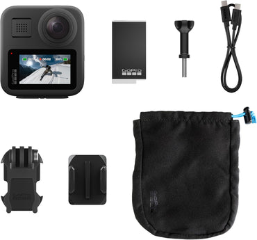 GoPro MAX – Cámara de acción 360° impermeable con pantalla táctil, video esférico 5.6K30 HD, fotos 16.6MP, transmisión en vivo 1080p y estabilización
