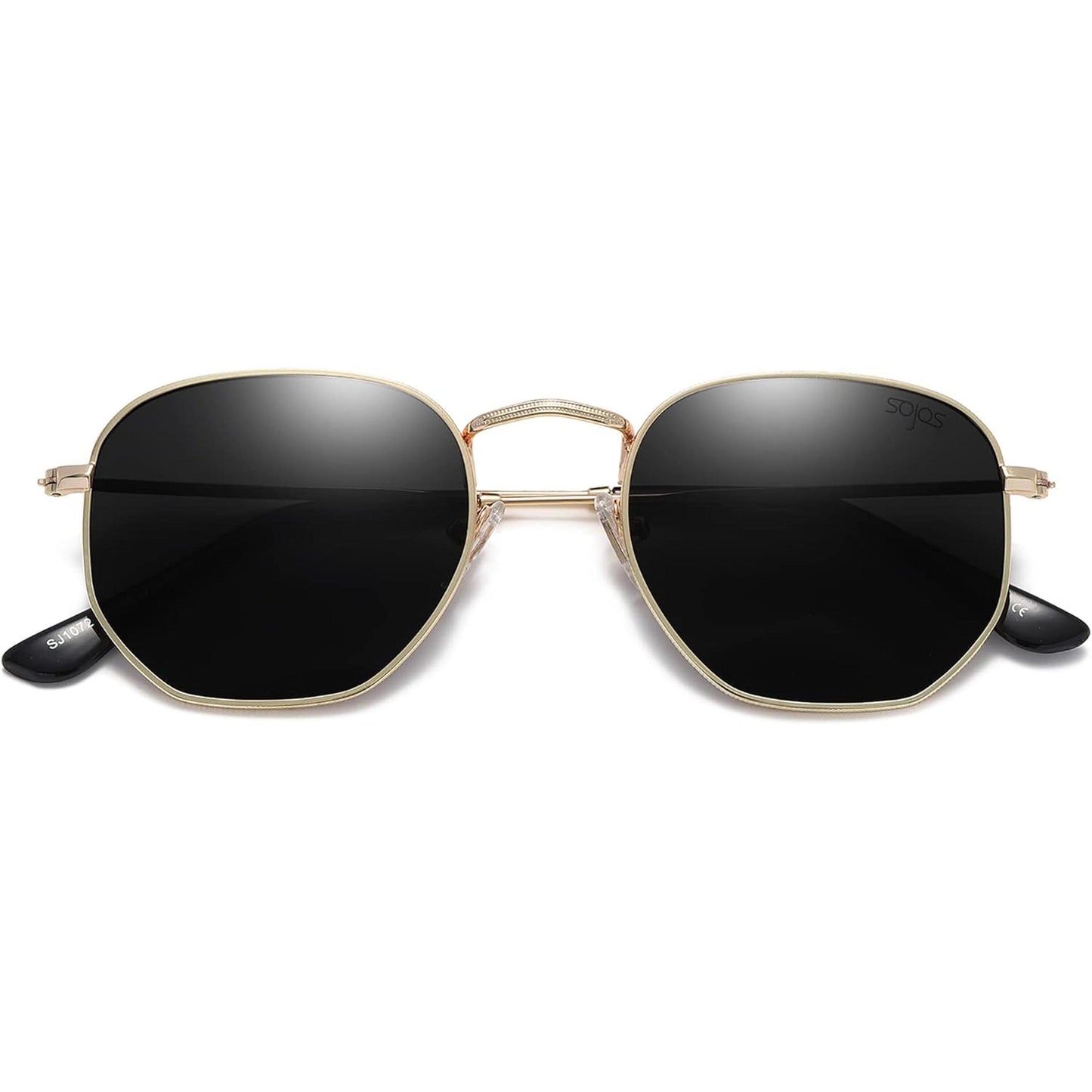 Lentes de Sol SOJOS SJ1072 Cuadrados Polarizados, Estilo Hexagonal Pequeño Retro, Unisex UV400 para Hombre y Mujer