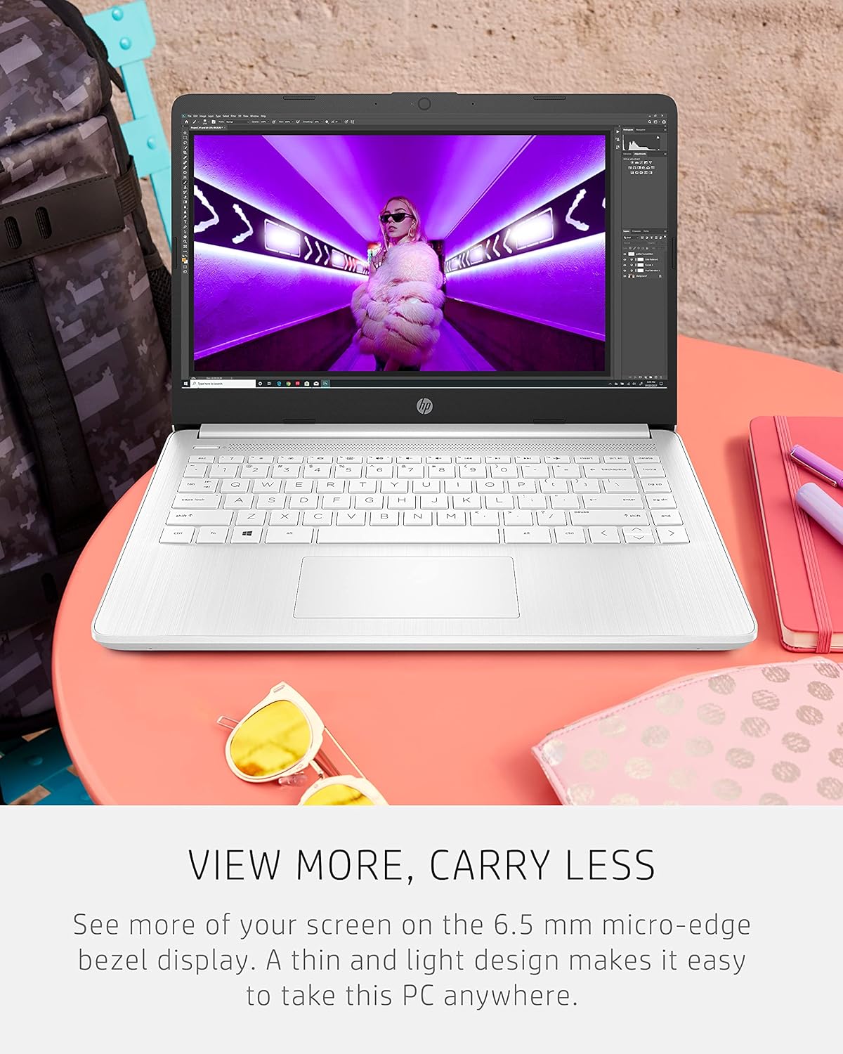 HP Computadora portátil 14, Intel Celeron N4020, 4 GB de RAM, 64 GB de almacenamiento, pantalla HD de microborde de 14 pulgadas, Windows 11 Home, delgada y portátil, gráficos 4K, un año de Microsoft