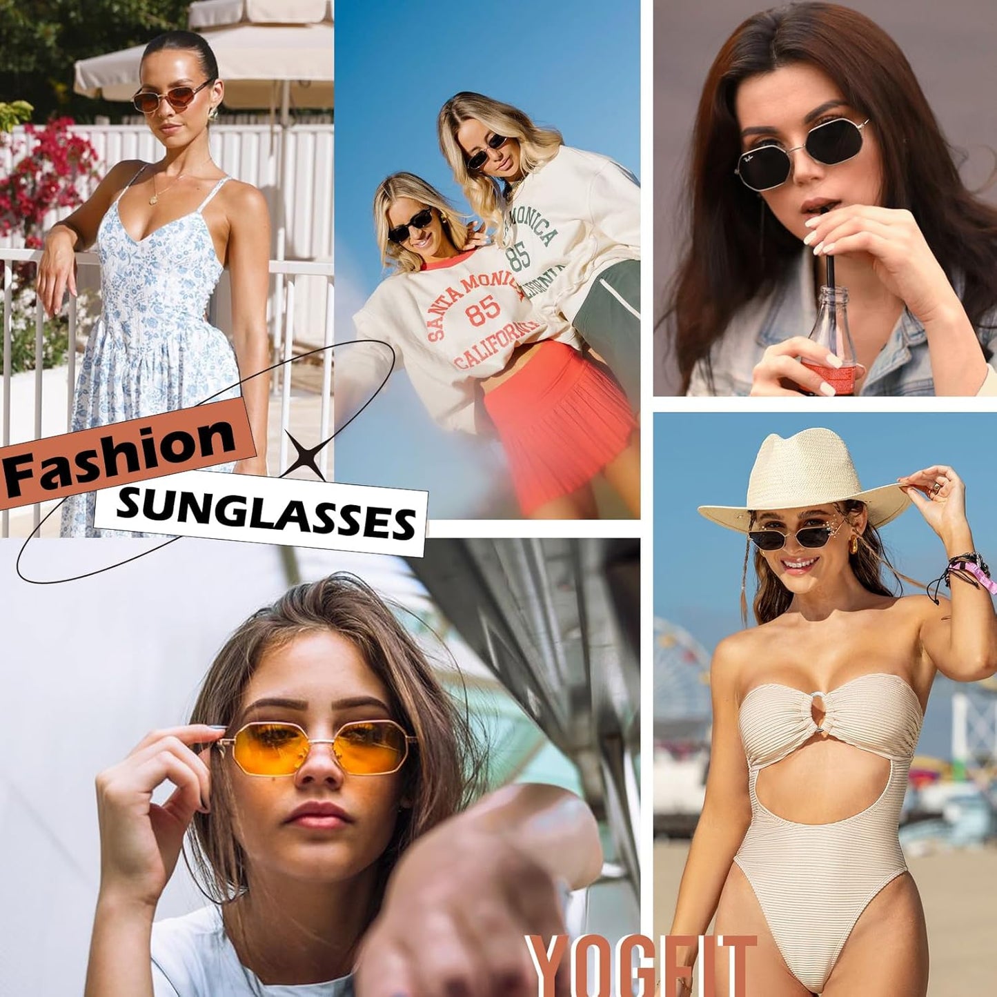Anteojos de Sol Polarizados Unisex – Estilo Retro Hexagonal, Protección UV400