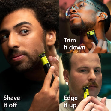 Philips Norelco OneBlade 360 con Conectividad QP4530/90 — Recortadora y Afeitadora Facial, Cuchilla 360, Peine 5-en-1 (1–5 mm), USB, 60 min, Uso Húmedo/Seco