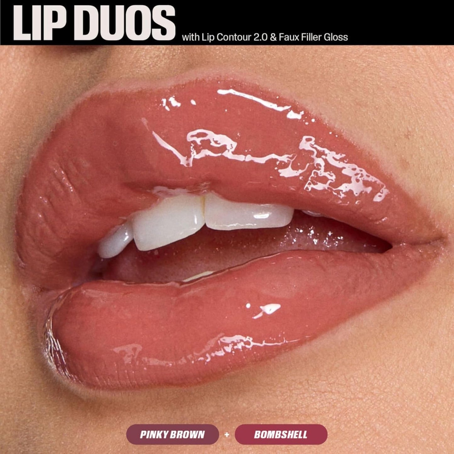 Huda Edición Limitada Pink Kit Juicy Bombshell Lip Duo - Lápiz de labios y brillo de labios - Tamaño de viaje