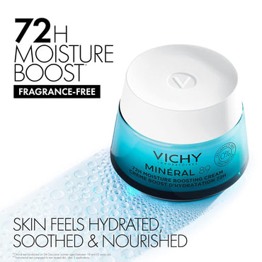 Vichy Mineral 89 Crema Sin Fragancia | Hidratante Facial con Ácido Hialurónico – 3 Fórmulas: Todo Tipo, Seca/Sensible y Matificante Piel Grasa