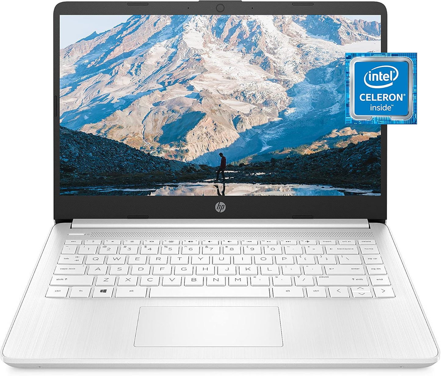 HP Computadora portátil 14, Intel Celeron N4020, 4 GB de RAM, 64 GB de almacenamiento, pantalla HD de microborde de 14 pulgadas, Windows 11 Home, delgada y portátil, gráficos 4K, un año de Microsoft