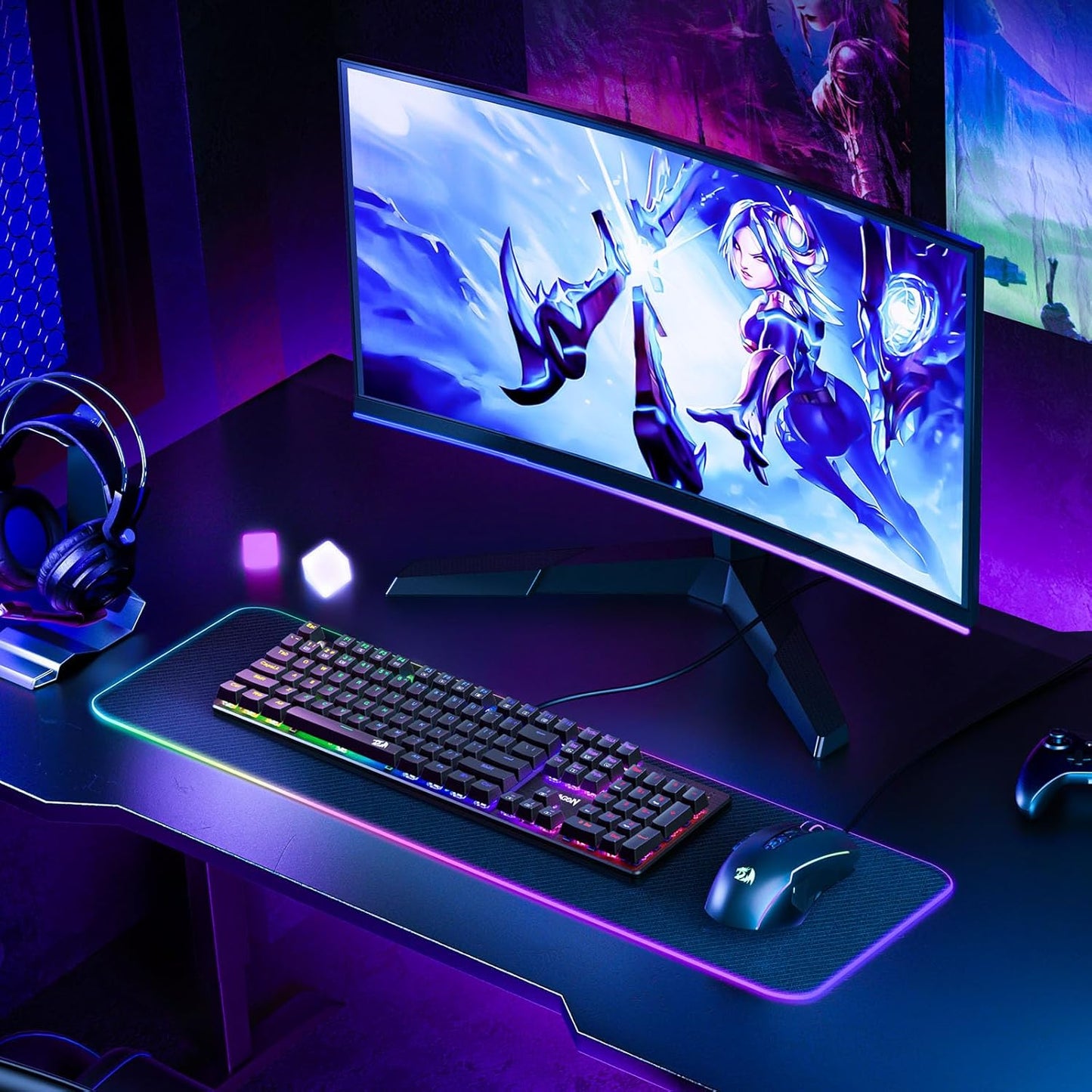 Redragon K671 Teclado Mecánico Gamer con Cable – Retroiluminado, Switches Rojos Hot-Swappable, Anti-Ghosting, Macros, PBT Keycaps