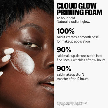Milk Makeup Cloud Glow Primer en Espuma | Prebase Facial Iluminadora con Cúrcuma y Azafrán | Fijación hasta 12 hs, Hidratante y Libre de Siliconas – 0.91 oz