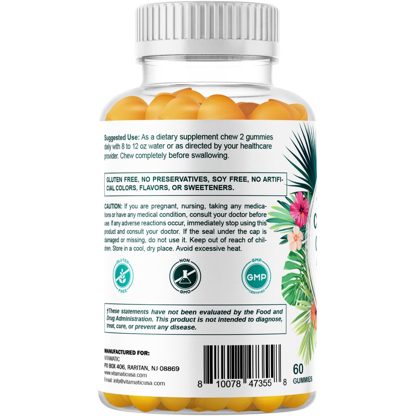 Vitamatic Gomitas de Colágeno Hidrolizado con Vitamina C, Zinc y Biotina – 60 Unidades
