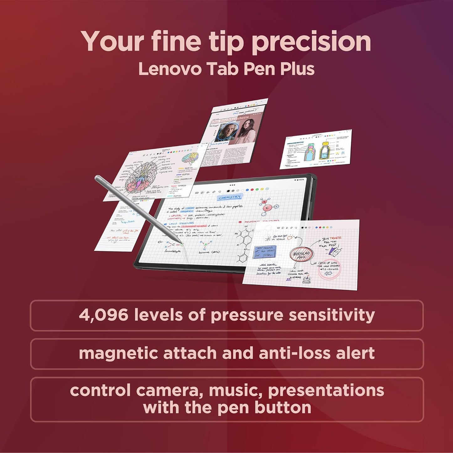 Lenovo Tab P12 12.7" 3K Display - 13MP Camera - 8GB RAM, 128GB UFS Storage - Lapiz and Folio Case Incluido