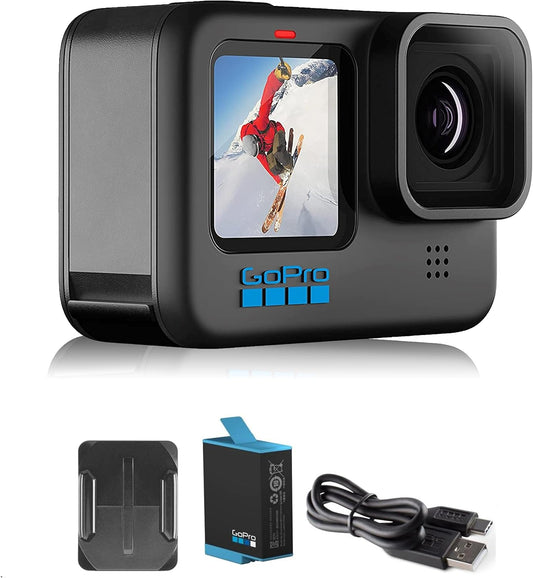 GoPro HERO10 Black – Cámara de acción 5.3K con GP2, 23MP, HyperSmooth 4.0, doble pantalla LCD táctil, y diseño impermeable