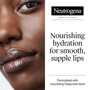 Neutrogena Hydro Boost - Bálsamo labial de ácido hialurónico, vitamina E nutritiva deja los labios hidratados, color rosa transparente teñido con un sabor a bayas dulces, bayas transparentes, 0.5