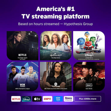 Roku Streaming Stick Plus 2025 | Dispositivo de Streaming 4K HDR con Control Remoto por Voz, TV en Vivo & Gratuita, Compacto y Portátil