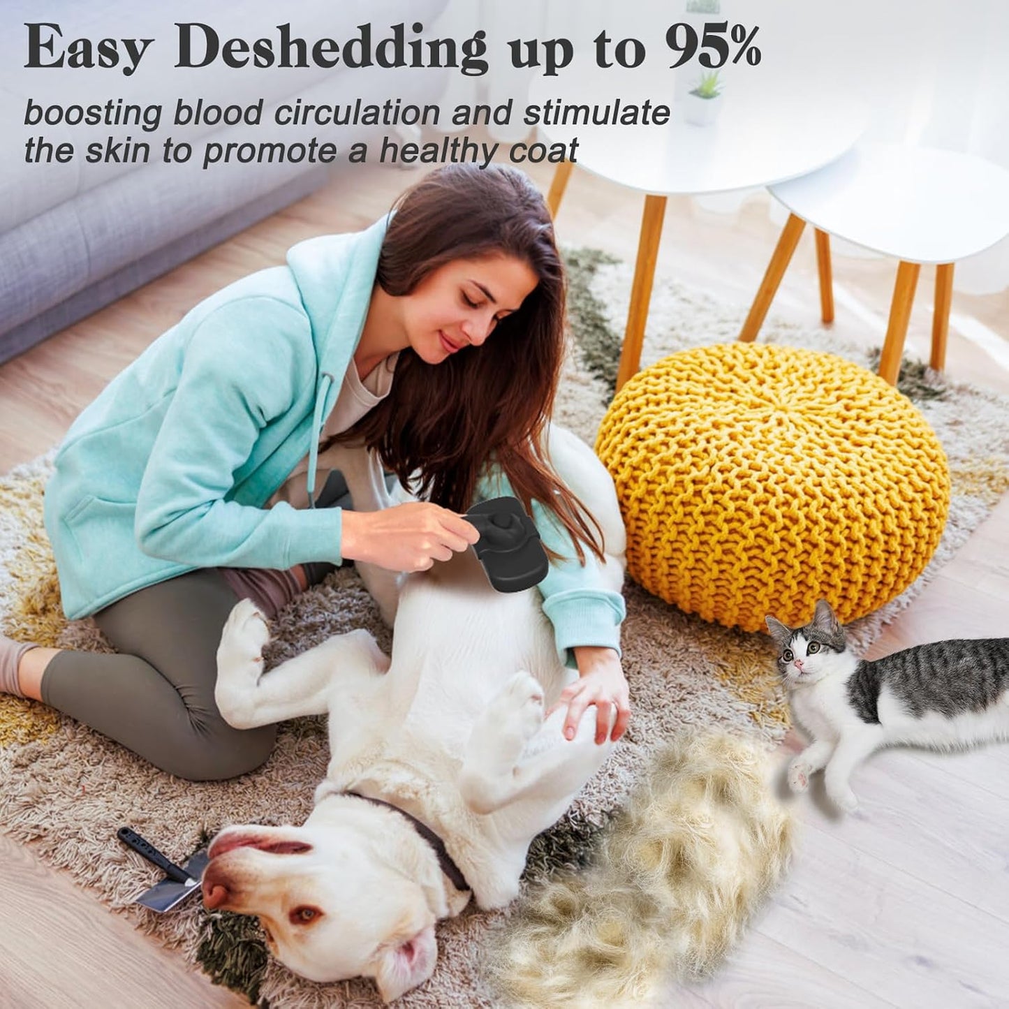 Cepillo Autolimpiante para Perros y Gatos | Removedor de Pelo Suelto, Deshedding y Grooming | Apto Pelo Corto y Largo