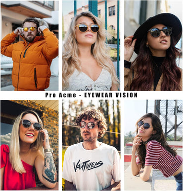 Pro Acme Polarized Sunglasses for Women Men Classic round 100% UV Protection Lightweight TR90 Unbreakable Frame Sunglasses
