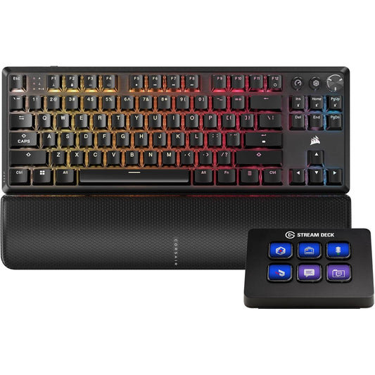 Corsair K70 CORE TKL Wireless + Elgato Stream Deck Mini – Bundle Profesional para Gaming