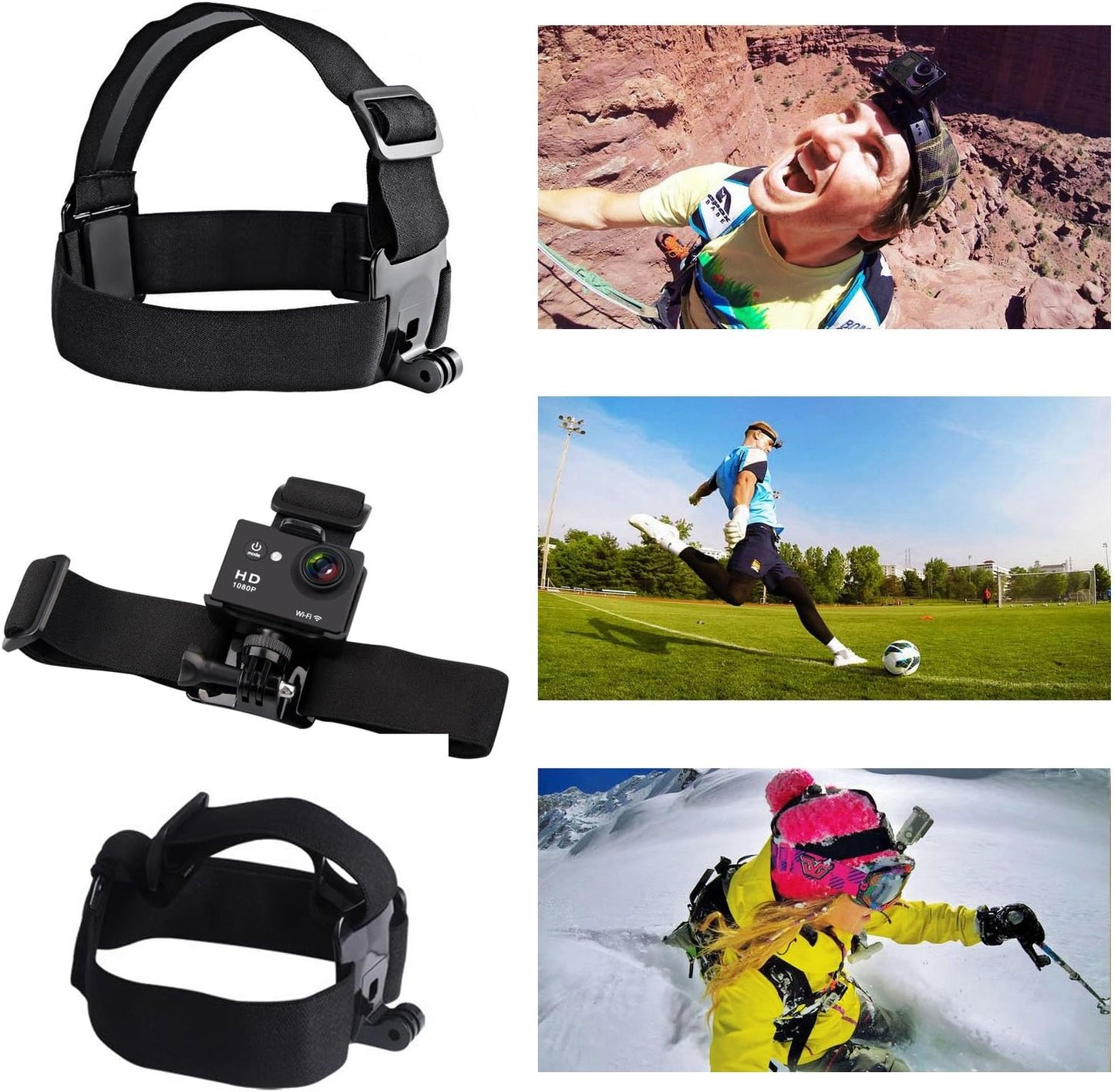 Kit de Accesorios 7-en-1 para Cámaras de Acción — Compatible con AKASO (EK7000/EK7000 Pro/Brave 4/Brave 4 Pro/Brave 7 LE/Brave 7/Brave 8/V50X/V50 Pro/V50 Elite), GoPro Hero 13/12/11/10/9 y DJI Action