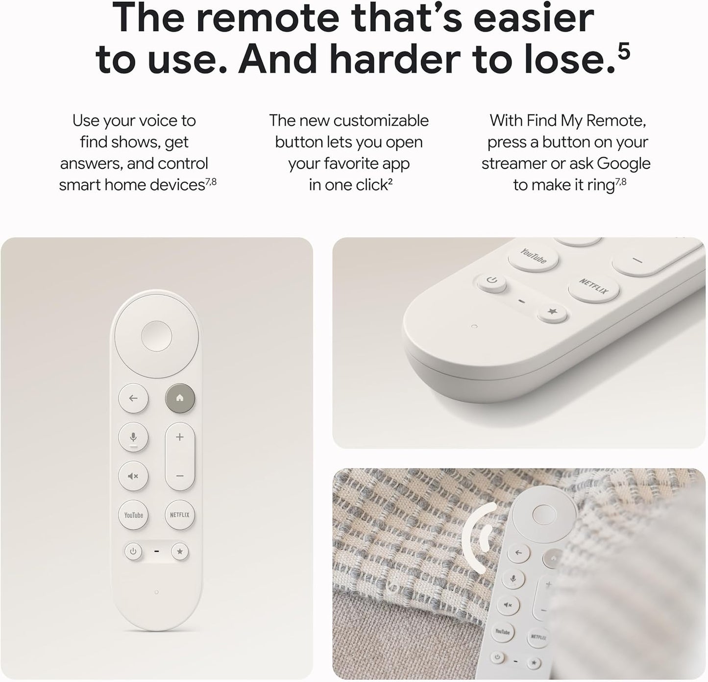 Google TV Streamer 4K HDR con Dolby Vision y Atmos – 32 GB Almacenamiento – Control por Voz con Búsqueda y Smart Home – Streaming Rápido de Películas, Series y TV en Vivo – Color Porcelain