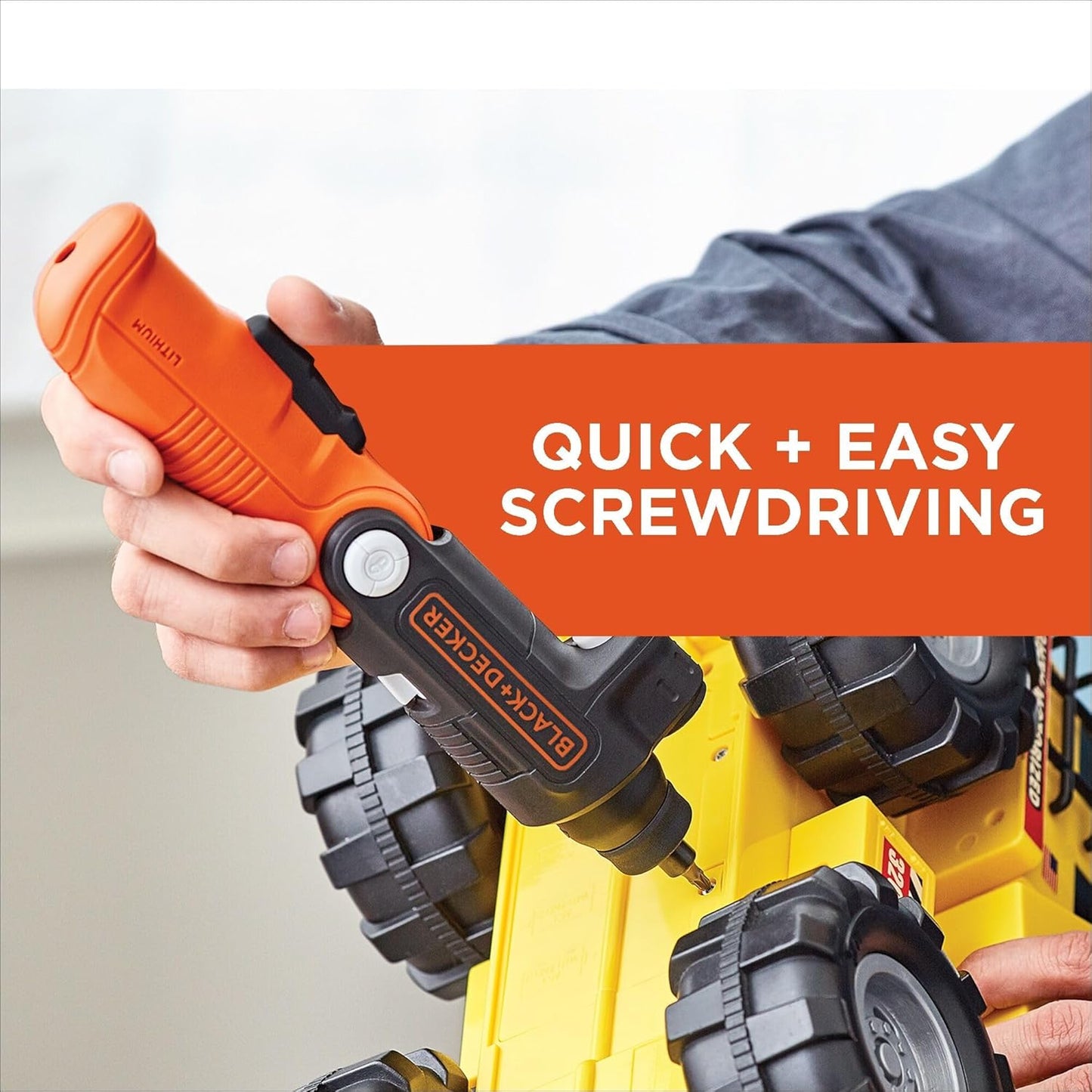BLACK+DECKER Destornillador Inalámbrico 4V MAX con Linterna LED, Mango Pivotante y Batería Recargable (BDCSFL20C)