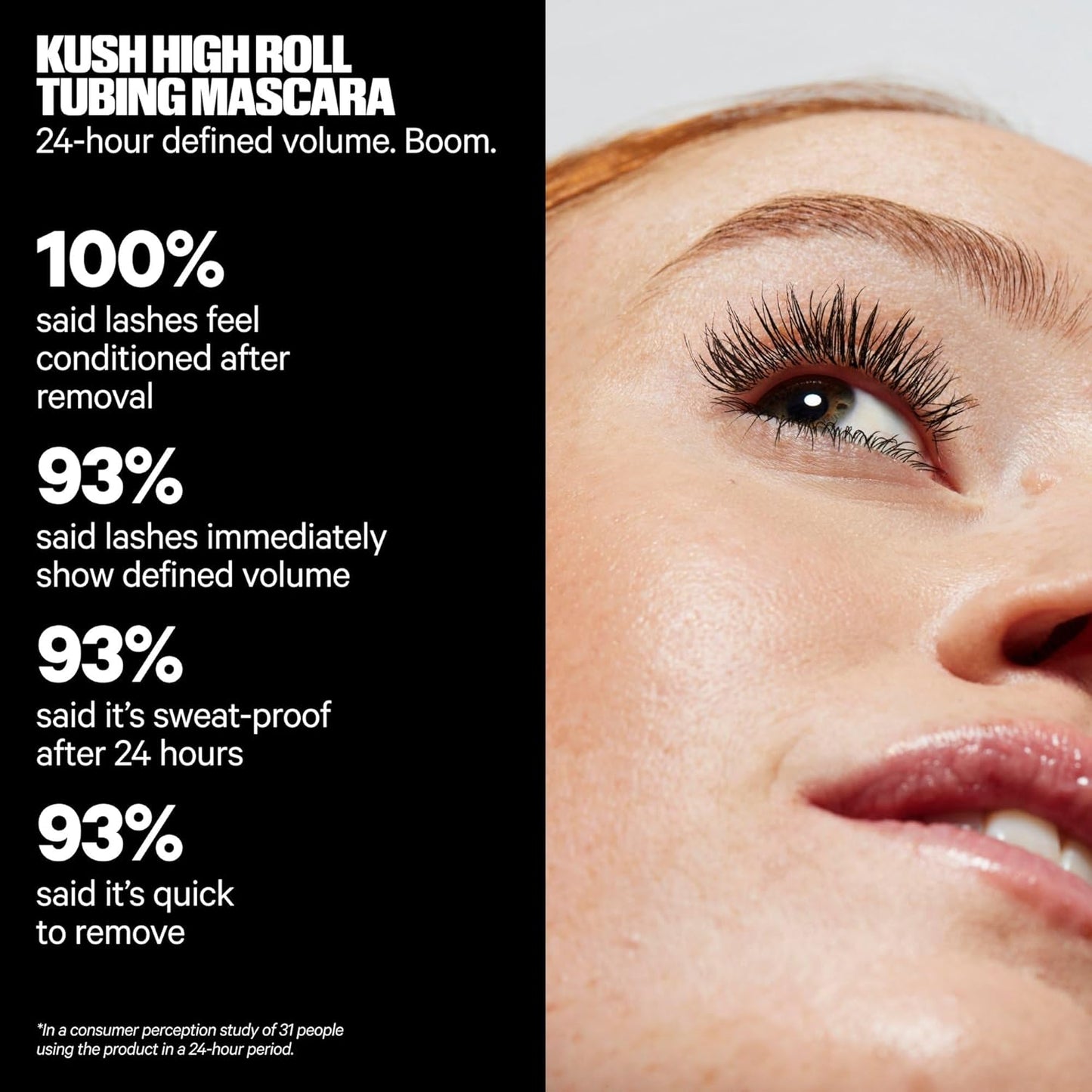 Milk Makeup KUSH High Roll Tubing Mascara | Máscara de Pestañas Larga Duración hasta 24 hs | Volumen Natural, Definición y Longitud | Resistente al Agua y Sin Grumos – 0.3 oz
