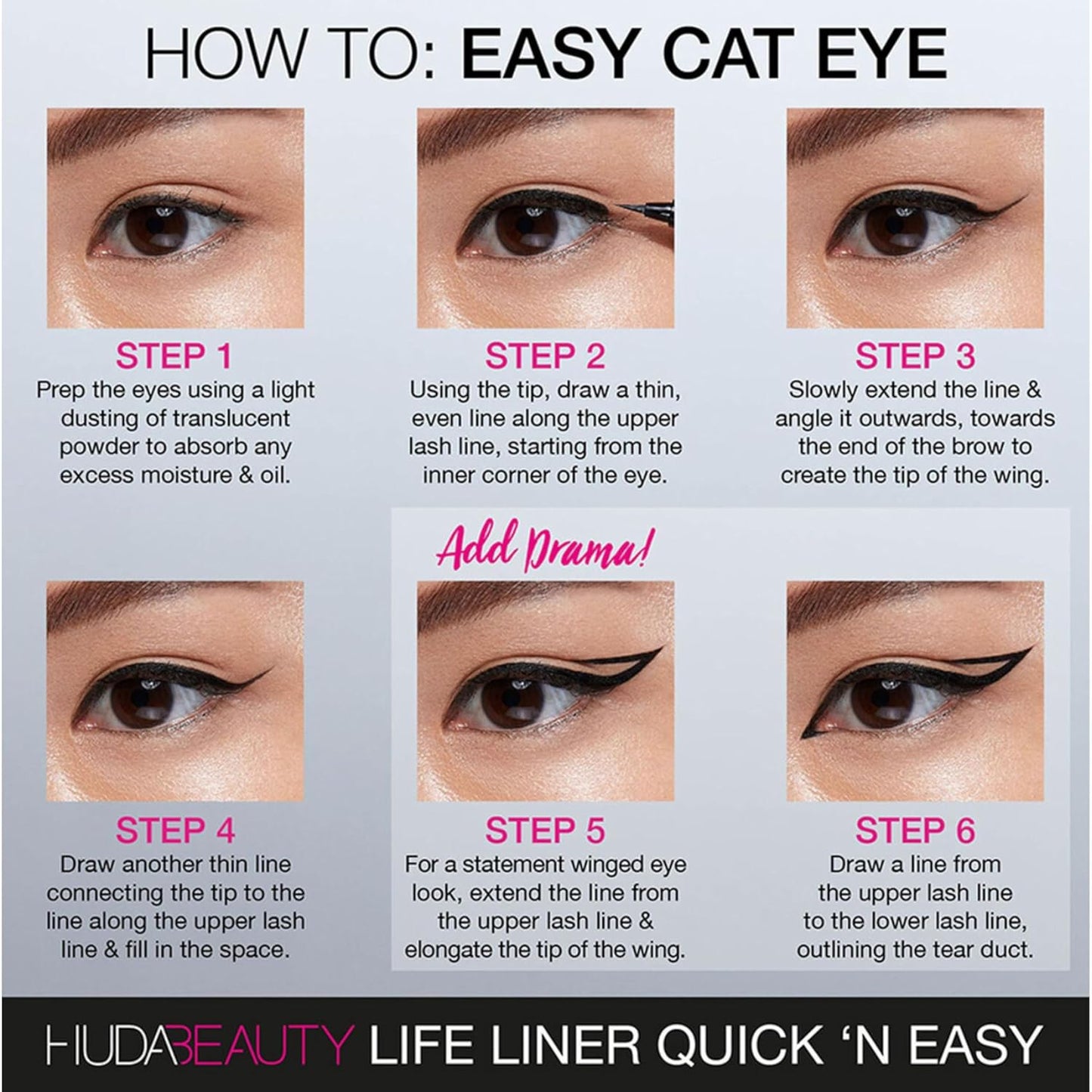 Delineador líquido de precisión Quick 'N Easy de HUDA BEAUTY Very Vanta