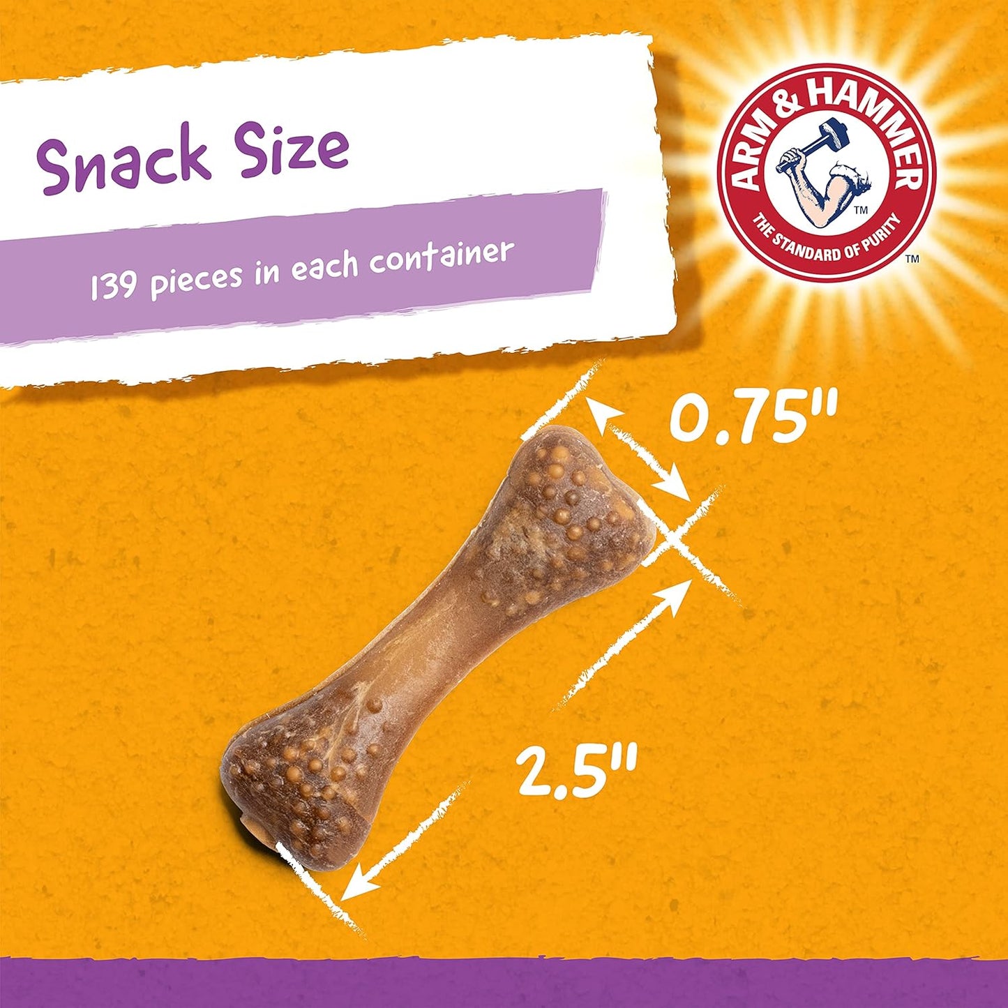 Arm & Hammer Nubbies Dental Treats para Perros | 139 Galletas Dentales con Bicarbonato y Calcio | Sabor Pollo