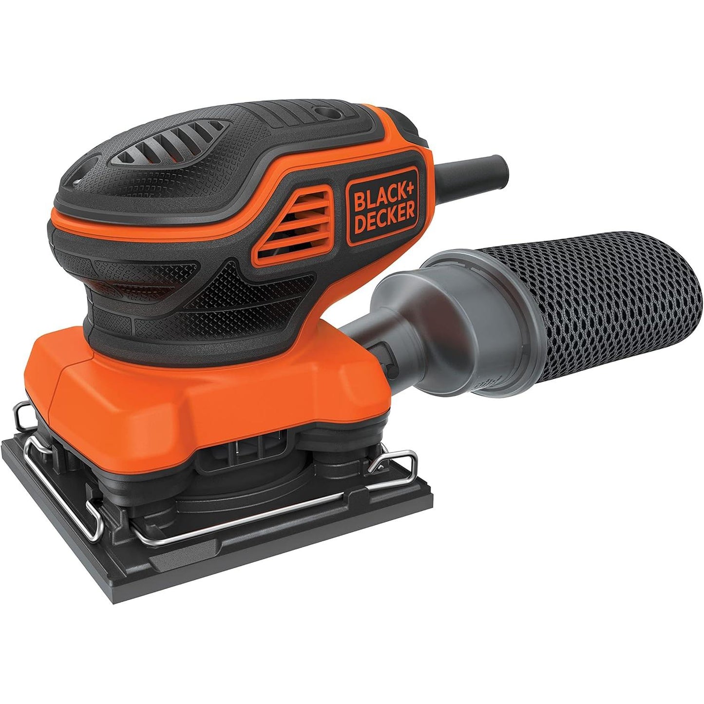 BLACK+DECKER Lijadora Orbital 1/4 Hoja, 2.0 Amperios, 16,000 OPM, Interruptor Paddle, Bolsa de Polvo de Alto Rendimiento (BDEQS300)