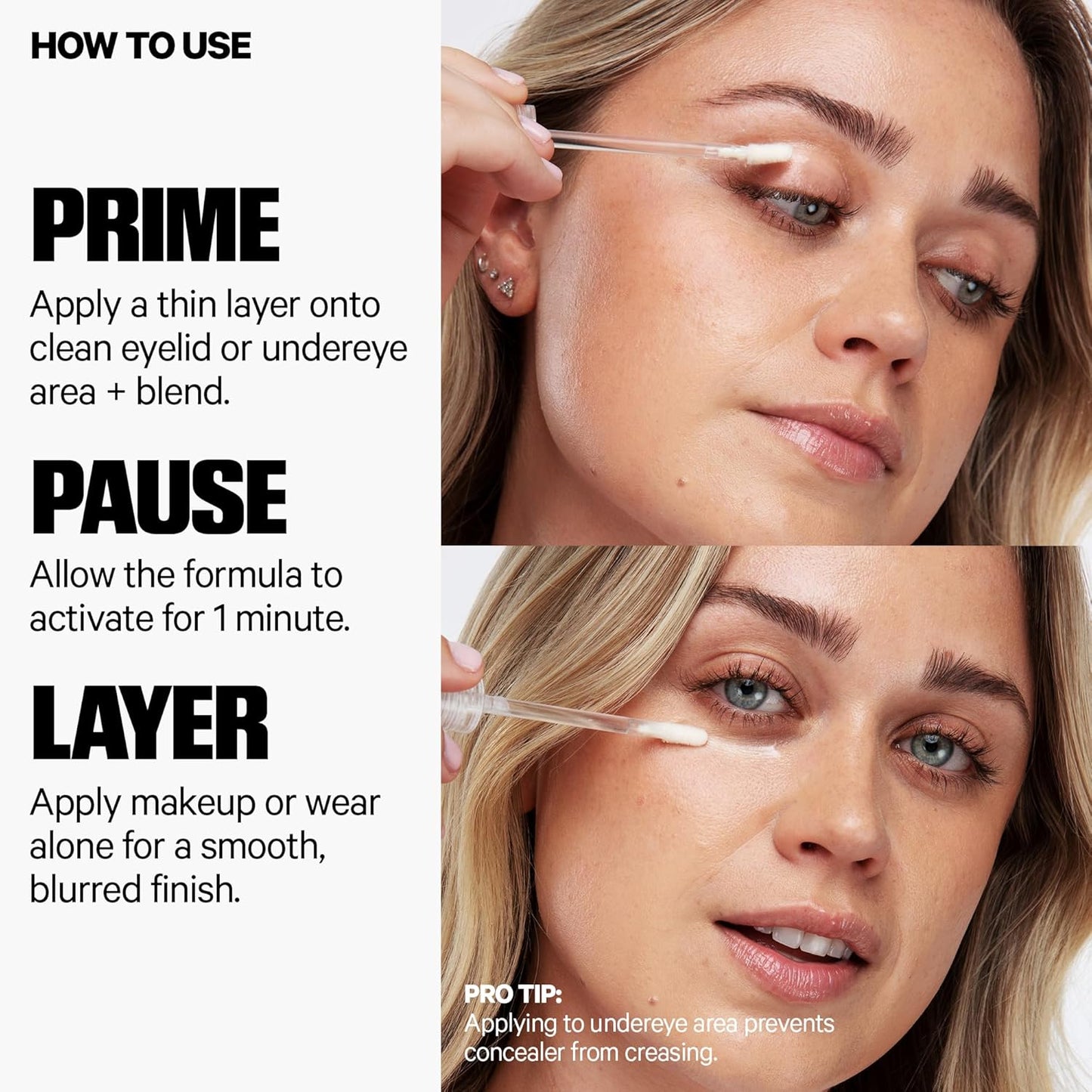 Milk Makeup Hydro Grip Eye Primer | Prebase Transparente para Sombras y Corrector | Con Ácido Hialurónico, Hidratante y de Larga Duración – 0.29 oz
