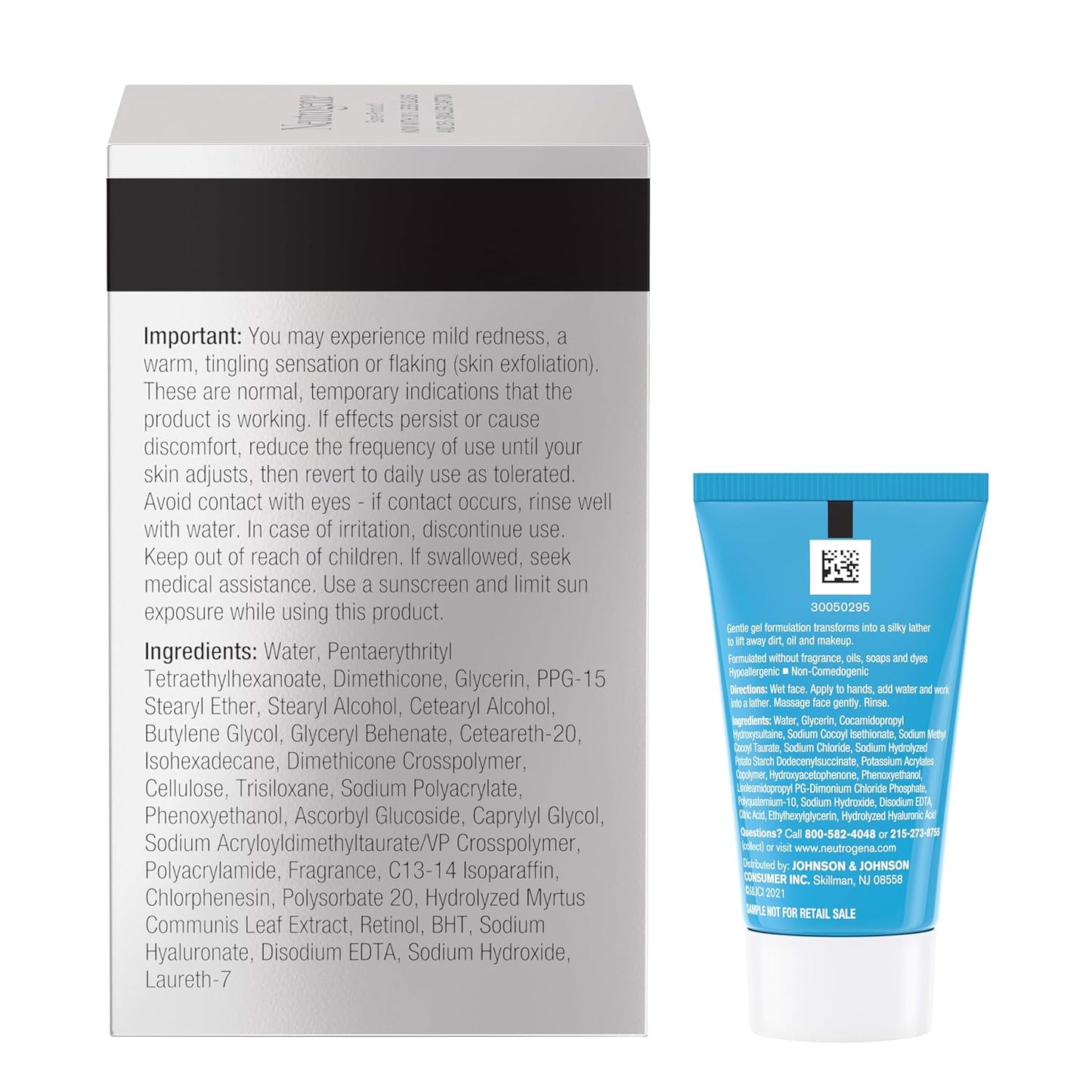 Neutrogena Crema hidratante facial Rapid Tone Repair Retinol + vitamina C, corrector de manchas oscuras, crema facial antienvejecimiento para un tono uniforme, 1.7 onzas + limpiador facial Hydro Boost