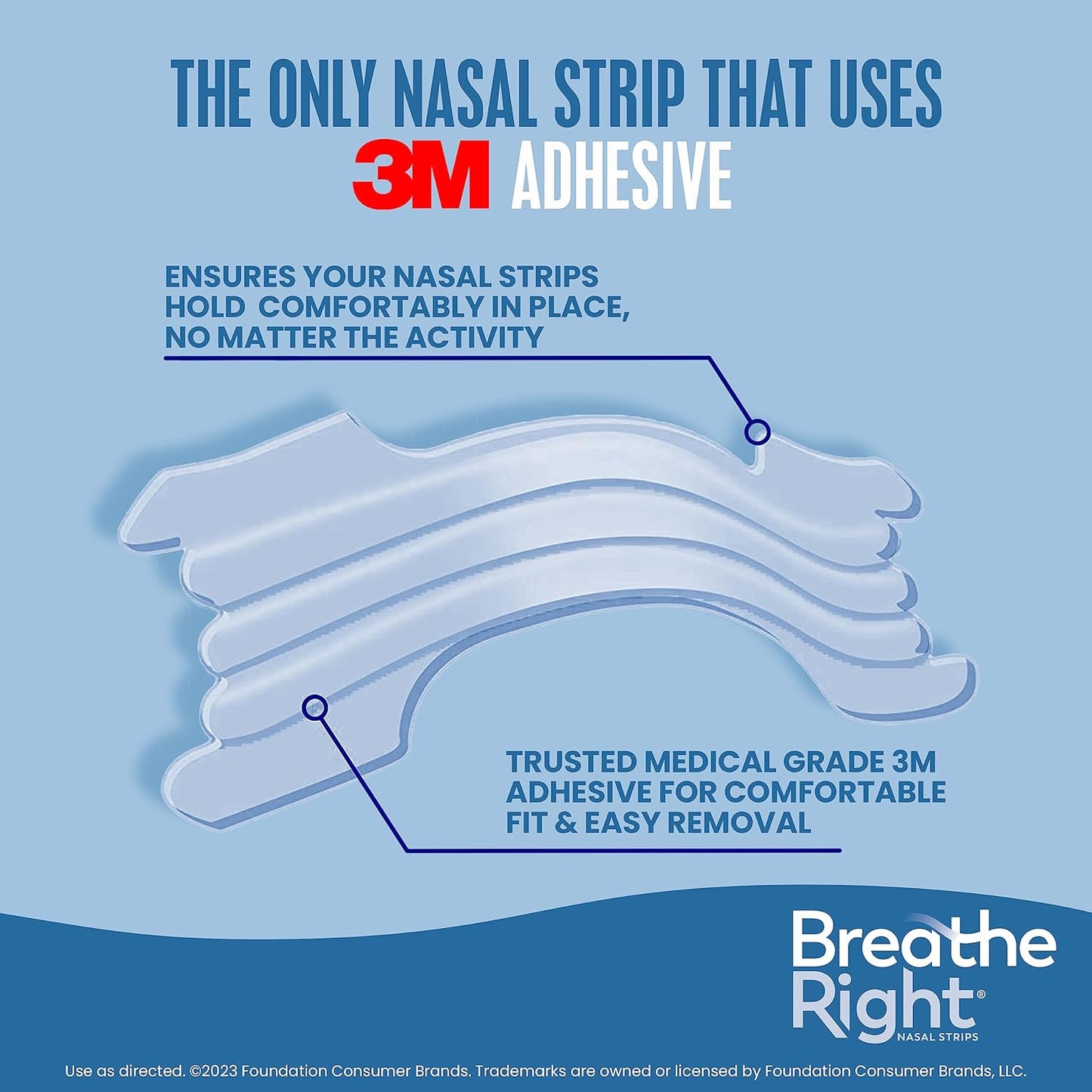 Breathe Right Tiras Nasales Extra Fuerza Clear | Para Piel Sensible | Solución Natural Contra Ronquidos y Congestión Nasal | 44 Unidades