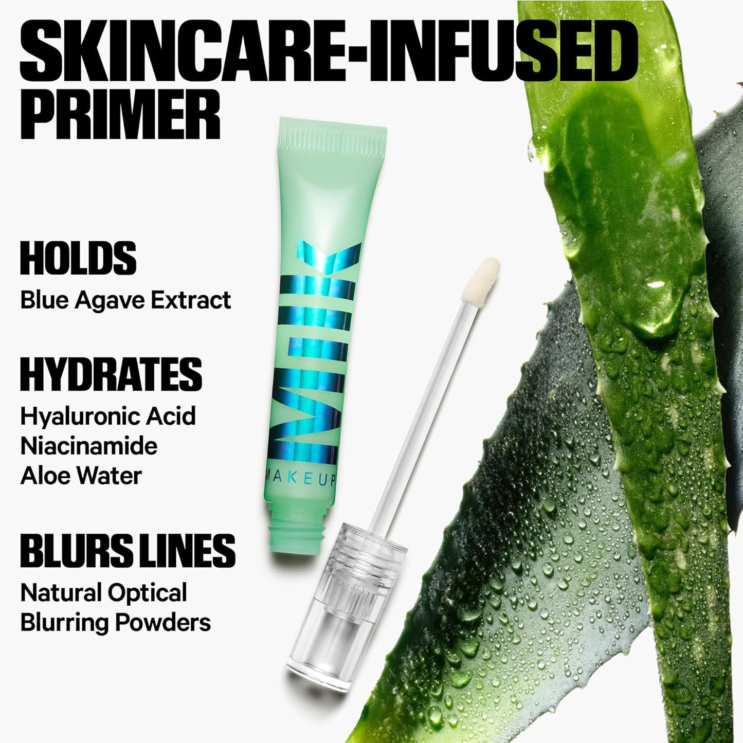 Milk Makeup Hydro Grip Eye Primer | Prebase Transparente para Sombras y Corrector | Con Ácido Hialurónico, Hidratante y de Larga Duración – 0.29 oz